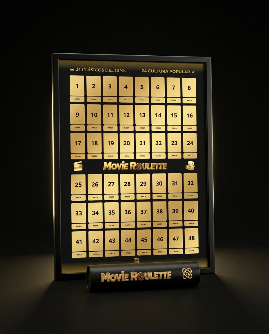 Movie Roulette – póster completo rascable con 48 películas