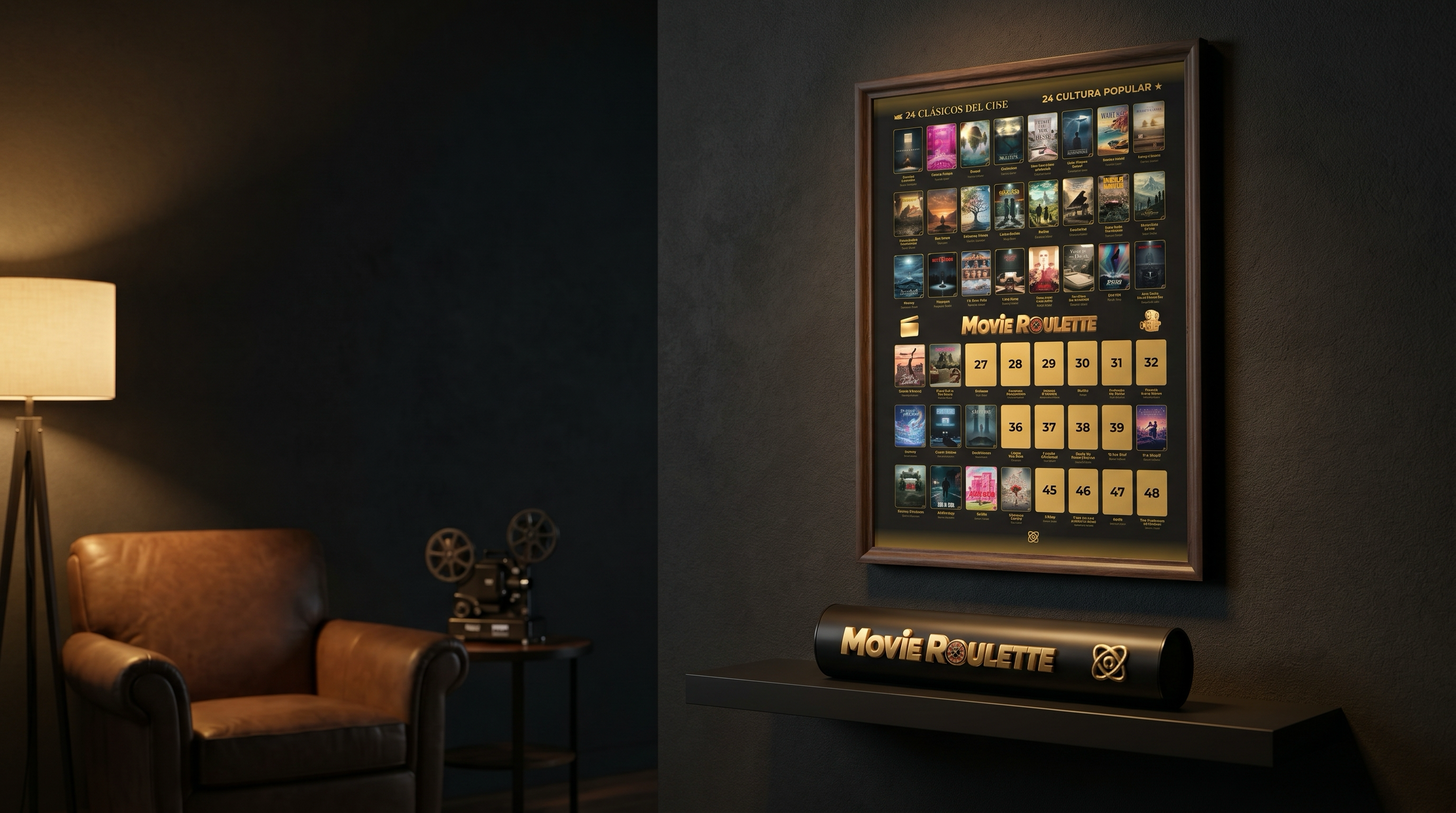 Movie Roulette – póster colgado en la pared